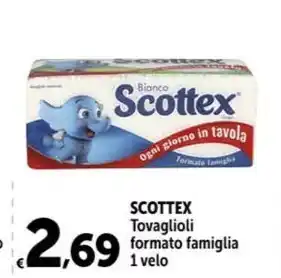 Carrefour Market SCOTTEX Tovaglioli formato famiglia 1 velo offerta