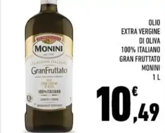 Conad City OLIO EXTRA VERGINE DI OLIVA 100% ITALIANO GRAN FRUTTATO MONINI 1L offerta