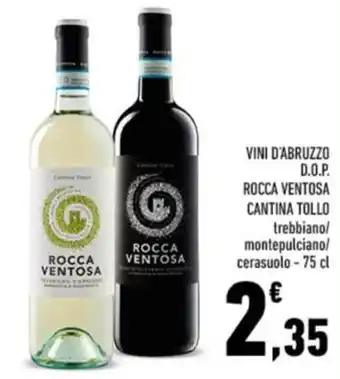 Conad City VINI D'ABRUZZO D.O.P. ROCCA VENTOSA CANTINA TOLLO trebbiano/ montepulciano/ cerasuolo - 75 cl offerta