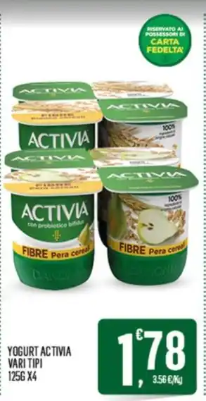Despar YOGURT ACTIVIA VARI TIPI 1256 X4 offerta