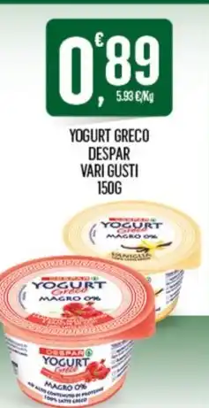 Despar YOGURT GRECO DESPAR VARI GUSTI 150G offerta
