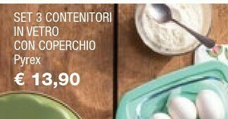 Iper La Grande Pyrex Set 3 Contenitori In Vetro Con Coperchio offerta