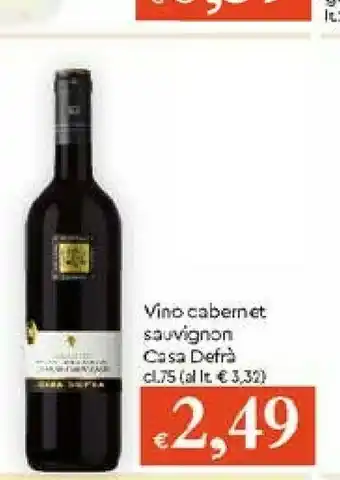 Galassia Casa defrà Vino Cabernet Sauvignon 75 Cl offerta