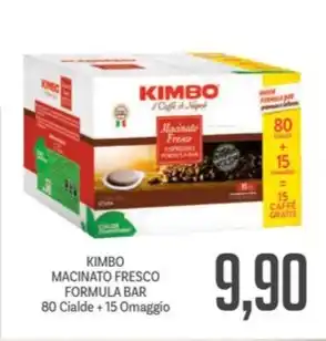 Supermercati Piccolo KIMBO MACINATO FRESCO FORMULA BAR 80 Cialde +15 Omaggio offerta
