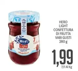 Supermercati Piccolo HERO LIGHT CONFETTURA DI FRUTTA VARI GUSTI offerta