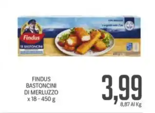Supermercati Piccolo FINDUS BASTONCINI DI MERLUZZO x 18-450 g offerta