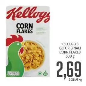 Supermercati Piccolo KELLOGG'S GLI ORIGINALI CORN FLAKES 500 g offerta