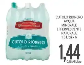 CUTOLO RIONERO ACQUA MINERALE EFFERVESCENTE NATURALE 1,5 Litri x 6