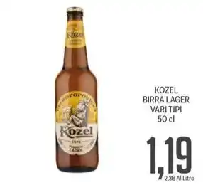 Supermercati Piccolo KOZEL BIRRA LAGER VARI TIPI 50 cl offerta