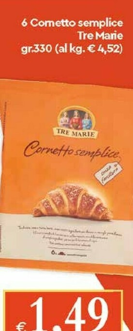Galassia Tre Marie Cornetto Semplice offerta
