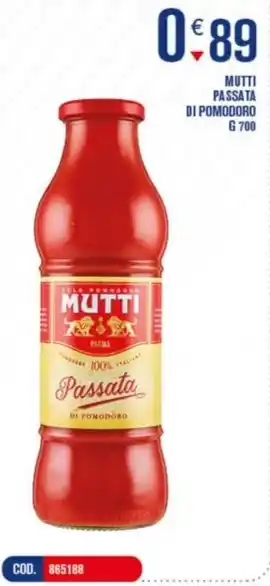 Adhoc MUTTI PASSATA DI POMODORO G 700 offerta