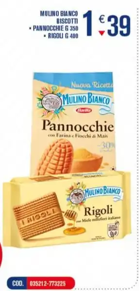 Adhoc MULINO BIANCO BISCOTTI PANNOCCHIE G 350 RIGOLI G 400 offerta