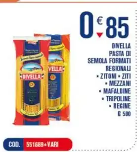 Adhoc DIVELLA PASTA DI SEMOLA FORMATI REGIONALI offerta