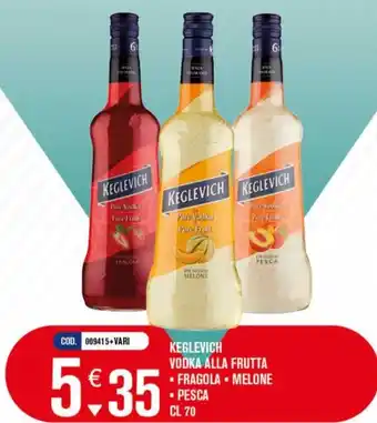 Adhoc KEGLEVICH VODKA ALLA FRUTTA FRAGOLA - MELONE PESCA CL 70 offerta