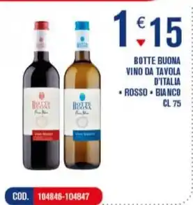 BOTTE BUONA VINO DA TAVOLA D'ITALIA