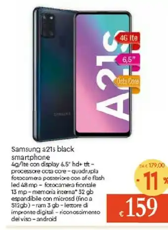 Galassia Samsung Galaxy A21s SM-A217F 16,5 Cm (6.5") Android 10.0 4G 5000 MAh Nero offerta