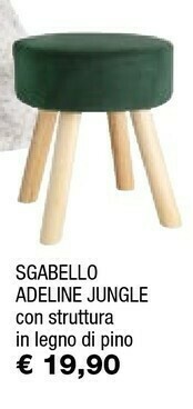 Sgabello Adeline Jungle Con Struttura In Legno Di Pino