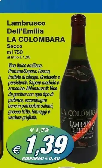 Prix Quality Dell La Lambrusco 'emilia La Colombara offerta