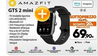 Expert Amazfit GTS 2 Mini 3,94 Cm (1.55") 40 Mm AMOLED Nero offerta