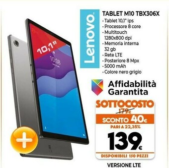 Expert Lenovo Tablet M10 TBX306X offerta