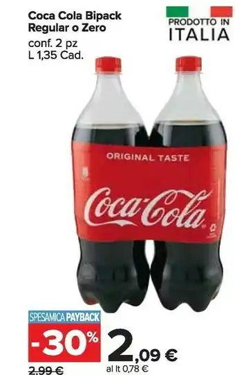 Carrefour Coca Cola Bipack Regular O Zero offerta