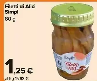 Carrefour Simple Filetti Di Alici 80 G offerta