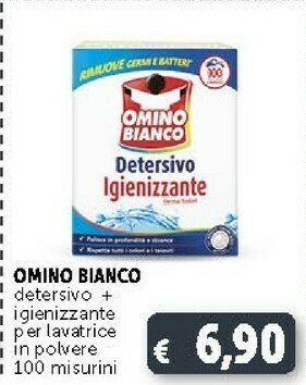 Deco Supermercati Omino Bianco Detersivo + Igienizzante Per Lavatrice In Polvere offerta
