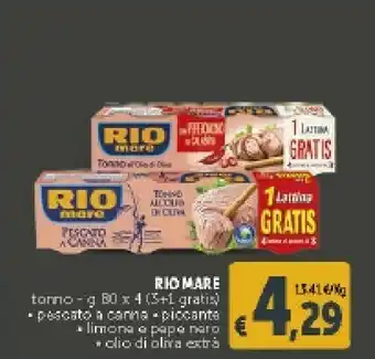 Deco Supermercati Rio Mare Rio Mare - Tonno Pescato a Canna offerta