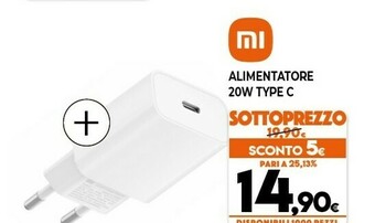Expert Xiaomi Alimentatore 20W Type C offerta