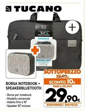 Expert Tucano Borsa Notebook + Speaker Bluetooth offerta