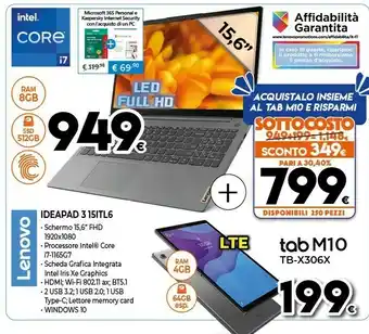 Expert Lenovo Ideapad 3 15ITL6 + Tab M10 TB-X306X offerta