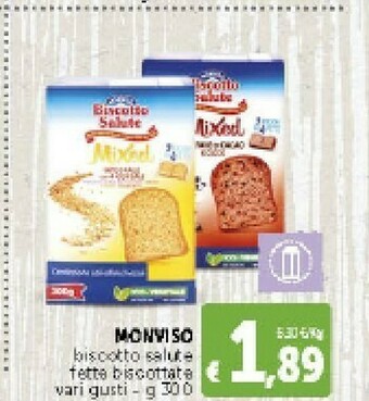 Deco Supermercati Monviso Biscotto Salute Fette Biscottate offerta