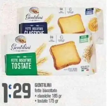 GENTILINI fette biscottate * classiche 185 gr tostate 175 gr