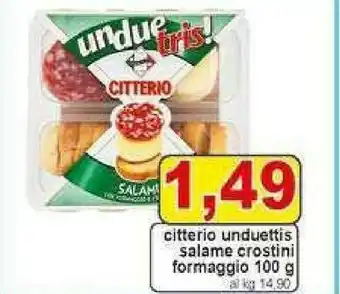 Gros Citterio Unduettis Salame Crostini Formaggio offerta