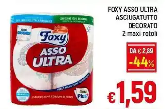 A&O FOXY ASSO ULTRA ASCIUGATUTTO DECORATO 2 maxi rotoli offerta