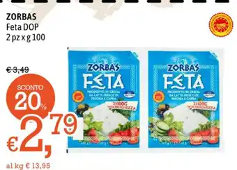 Famila Market ZORBAS Feta DOP 2 pz x g 100 offerta