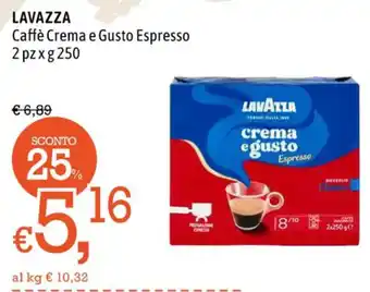 Famila Market LAVAZZA Caffè Crema e Gusto Espresso 2 pz x g 250 offerta