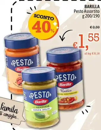Famila Market BARILLA Pesto Assortito g 200/190 offerta