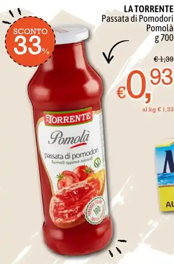 Famila Market LA TORRENTE Passata di Pomodori Pomolà g 700 offerta