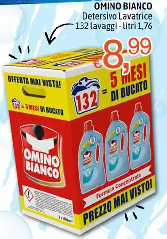 Famila Market OMINO BIANCO Detersivo Lavatrice 132 lavaggi - litri 1,76 offerta