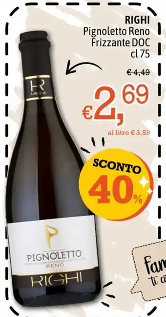 RIGHI Pignoletto Reno Frizzante DOC cl 75