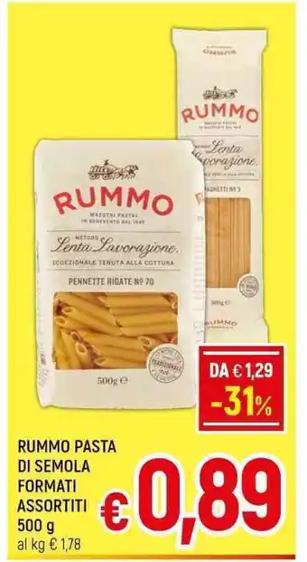 A&O RUMMO PASTA DI SEMOLA FORMATI ASSORTITI 500 g offerta