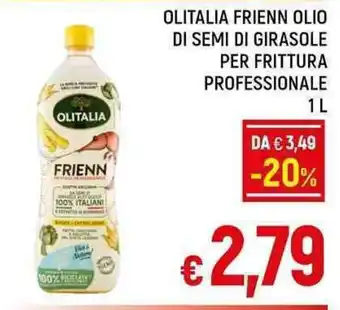 A&O OLITALIA FRIENN OLIO DI SEMI DI GIRASOLE PER FRITTURA PROFESSIONALE 1 L offerta