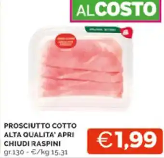 Mercatò PROSCIUTTO COTTO ALTA QUALITA APRI CHIUDI RASPINI gr. 130 offerta