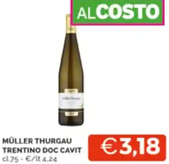 Mercatò MÜLLER THURGAU TRENTINO DOC CAVIT cl 75 offerta