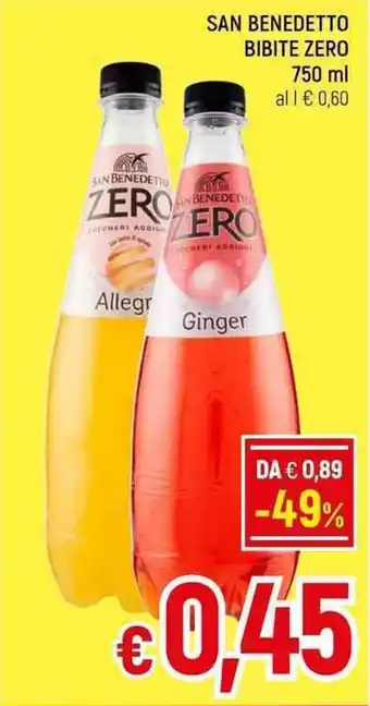 A&O SAN BENEDETTO BIBITE ZERO 750 ml offerta