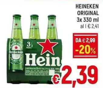 A&O HEINEKEN ORIGINAL 3x 330 ml offerta