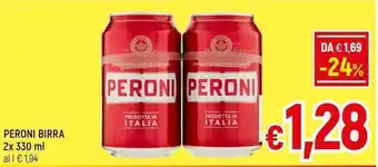 A&O PERONI BIRRA 2x 330 ml offerta