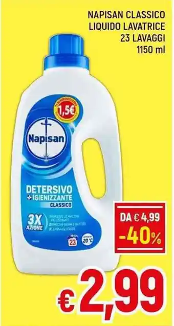 A&O NAPISAN CLASSICO LIQUIDO LAVATRICE 23 LAVAGGI 1150 ml offerta