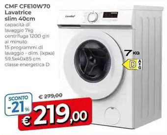 A&O CMF CFE10W70 Lavatrice slim 40cm offerta